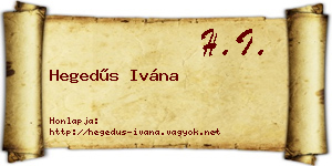 Hegedűs Ivána névjegykártya